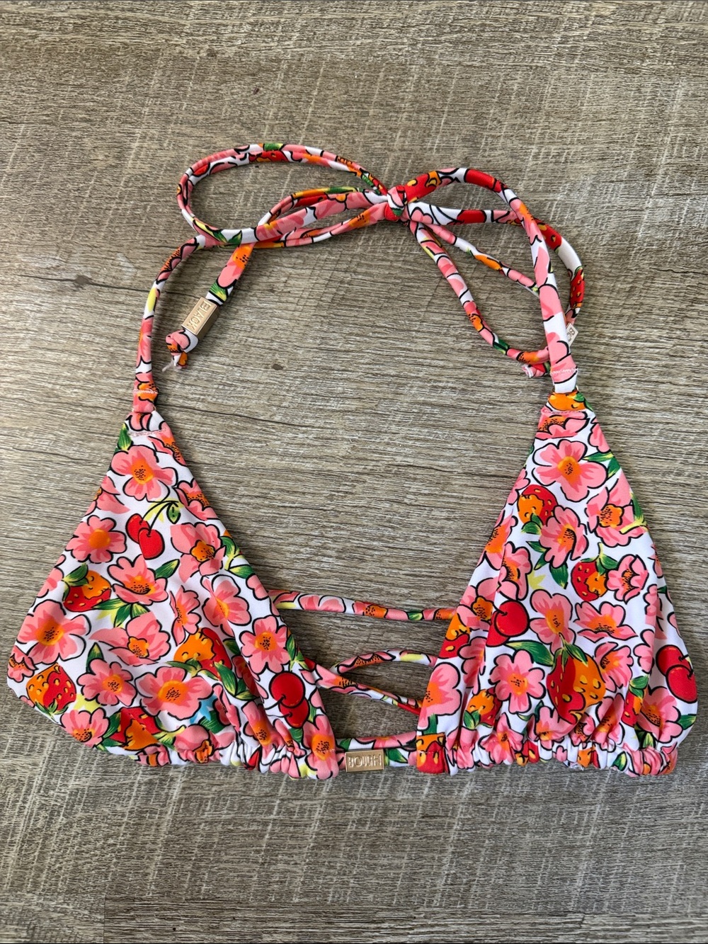 Blackbough Swim Berry Cherry Triangle Top Size Small